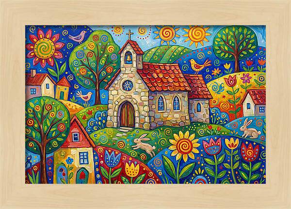 Stone Chapel In A Vibrant Landscape