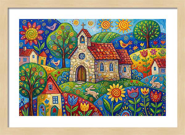 Stone Chapel In A Vibrant Landscape