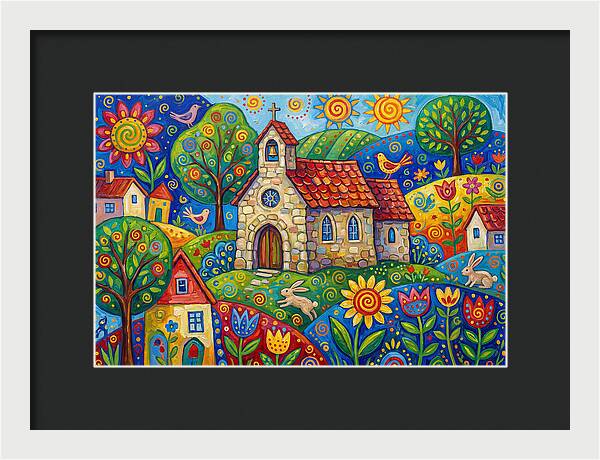 Stone Chapel In A Vibrant Landscape