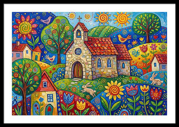 Stone Chapel In A Vibrant Landscape