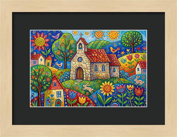 Stone Chapel In A Vibrant Landscape