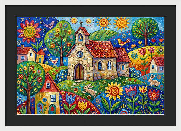 Stone Chapel In A Vibrant Landscape
