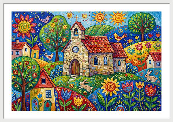 Stone Chapel In A Vibrant Landscape