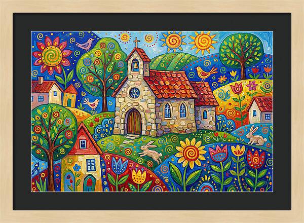 Stone Chapel In A Vibrant Landscape