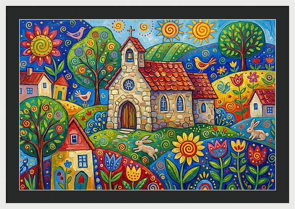 Stone Chapel In A Vibrant Landscape