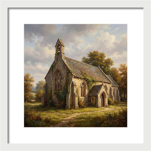 Stone Chapel In Autumn Light