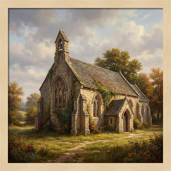 Stone Chapel In Autumn Light