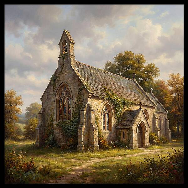 Stone Chapel In Autumn Light