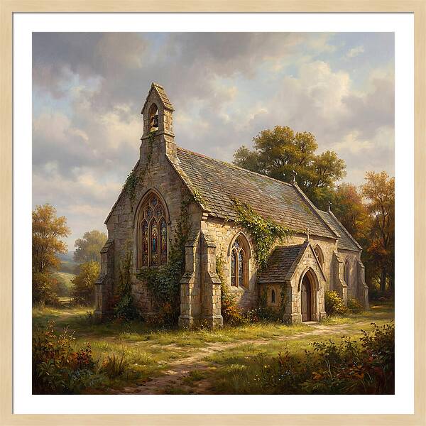 Stone Chapel In Autumn Light