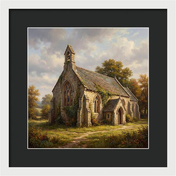 Stone Chapel In Autumn Light
