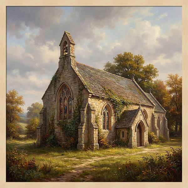 Stone Chapel In Autumn Light