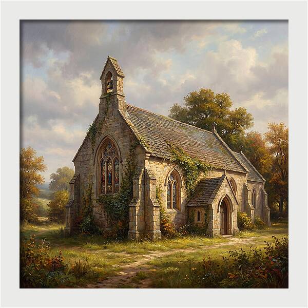 Stone Chapel In Autumn Light