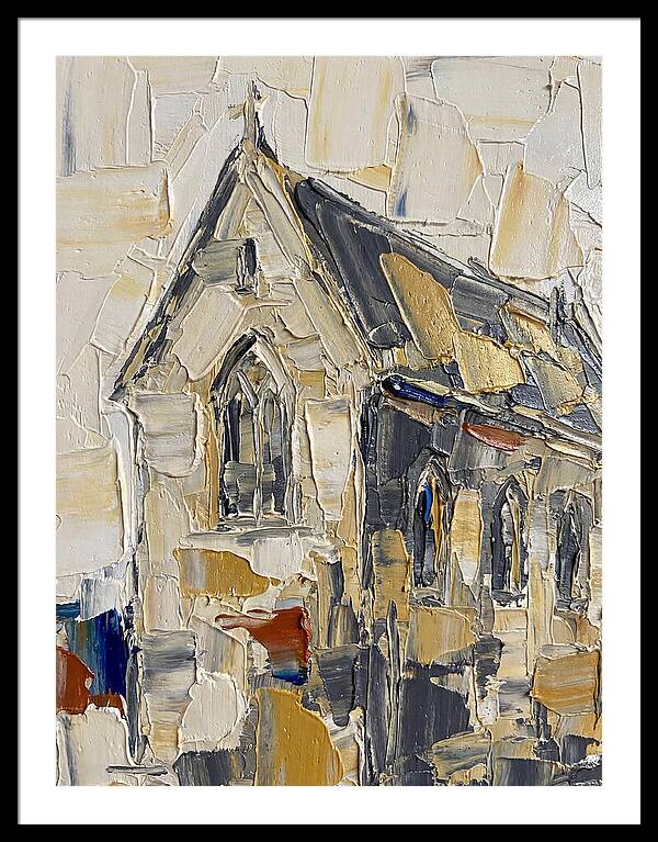 Stone Chapel In Palette Knife Style