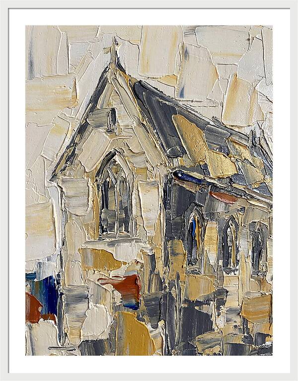 Stone Chapel In Palette Knife Style