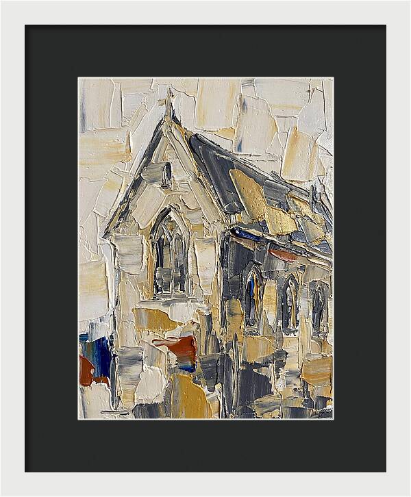 Stone Chapel In Palette Knife Style