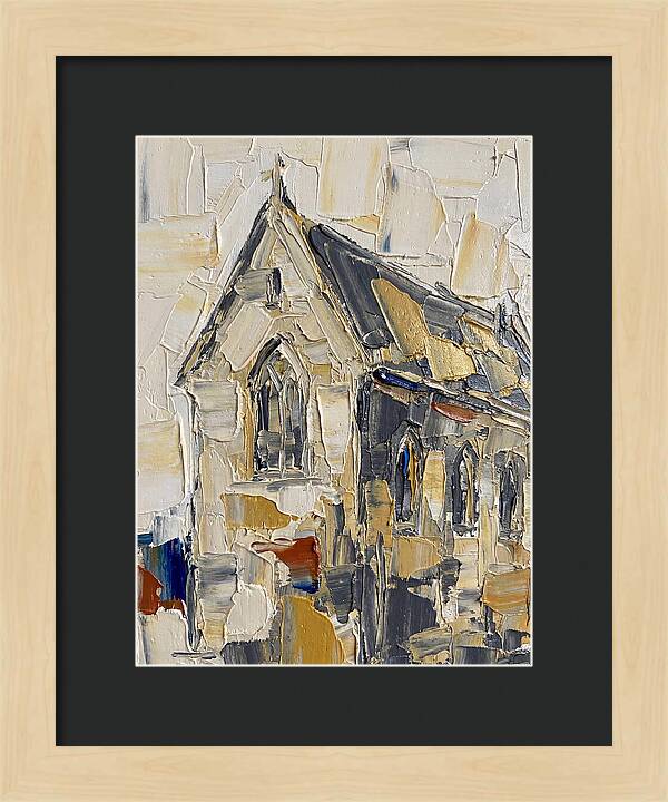 Stone Chapel In Palette Knife Style