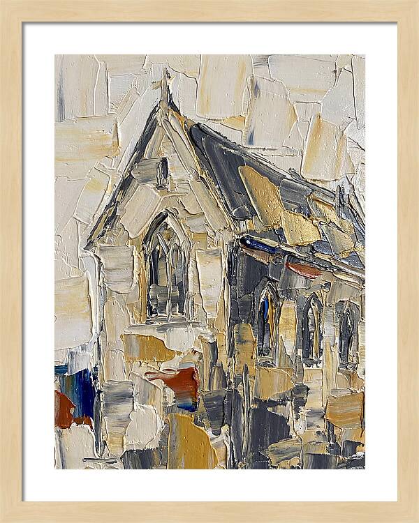 Stone Chapel In Palette Knife Style