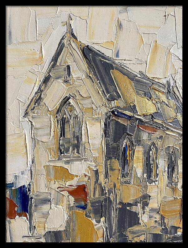 Stone Chapel In Palette Knife Style