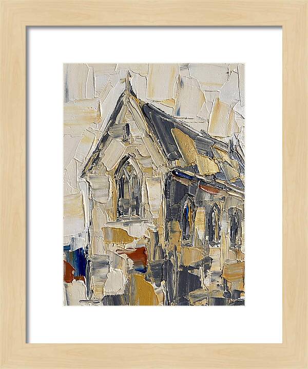 Stone Chapel In Palette Knife Style