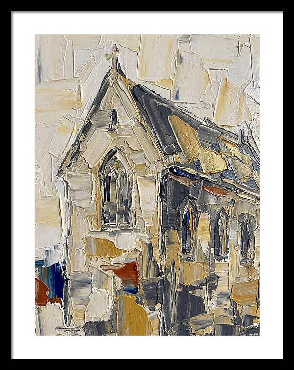 Stone Chapel In Palette Knife Style