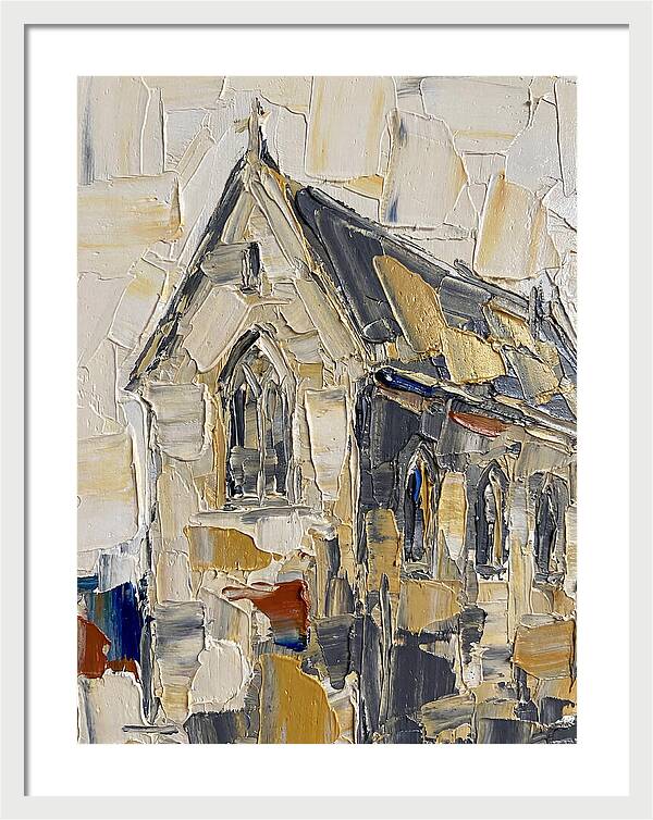 Stone Chapel In Palette Knife Style