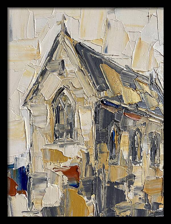 Stone Chapel In Palette Knife Style