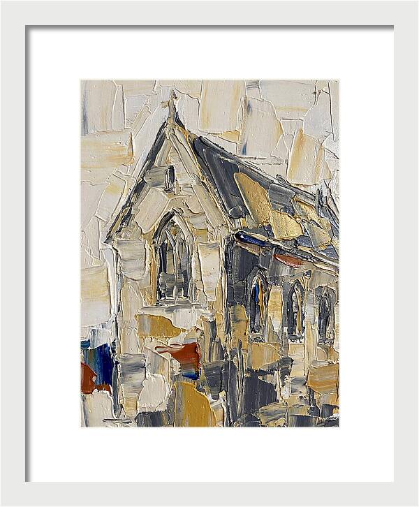 Stone Chapel In Palette Knife Style