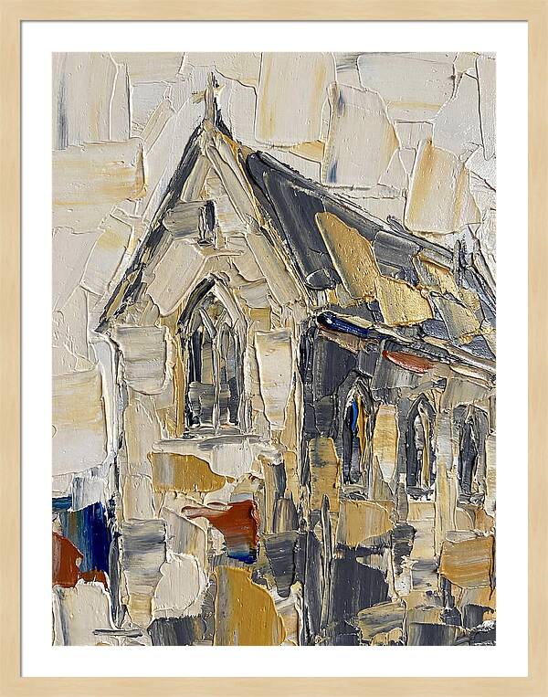 Stone Chapel In Palette Knife Style