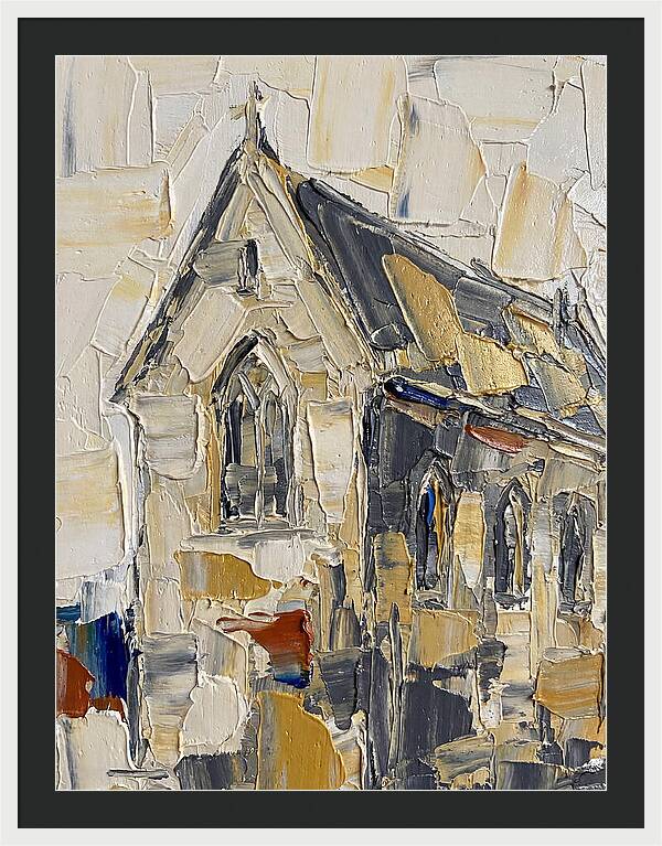Stone Chapel In Palette Knife Style