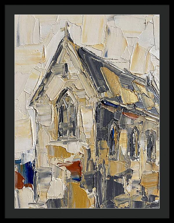 Stone Chapel In Palette Knife Style