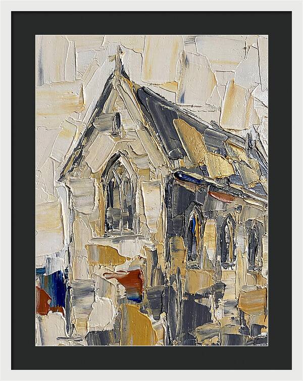 Stone Chapel In Palette Knife Style