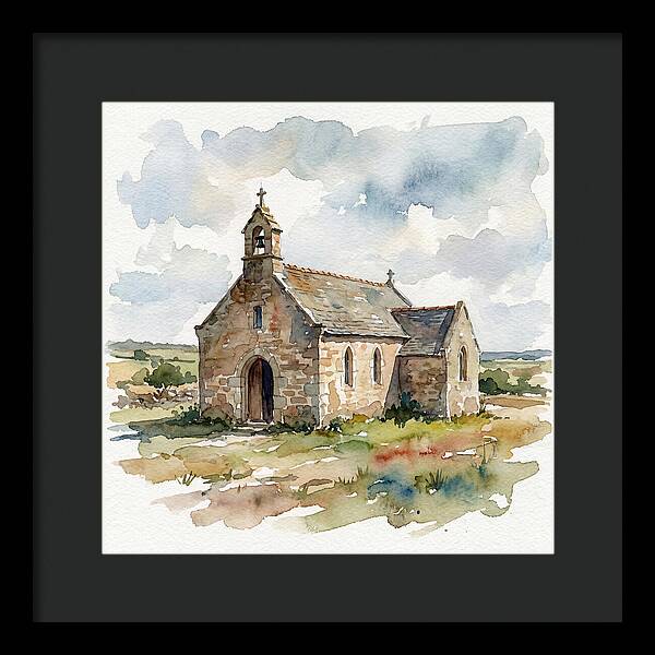 Stone Chapel In Watercolor