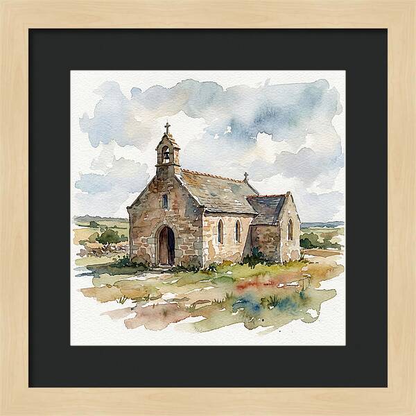 Stone Chapel In Watercolor