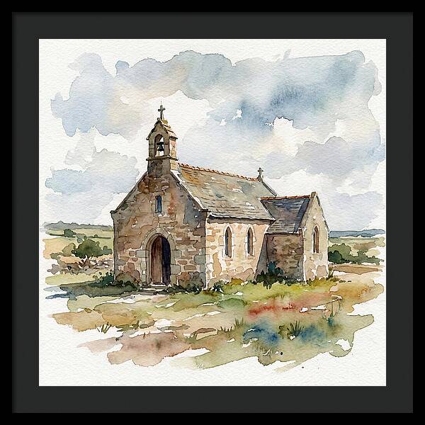 Stone Chapel In Watercolor