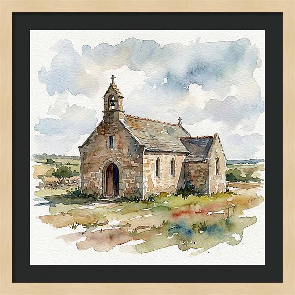 Stone Chapel In Watercolor