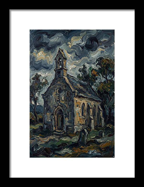 Stone Chapel Under Stormy Skies