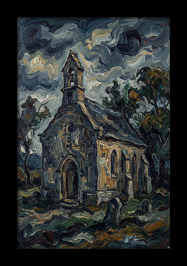 Stone Chapel Under Stormy Skies