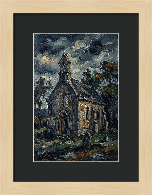 Stone Chapel Under Stormy Skies