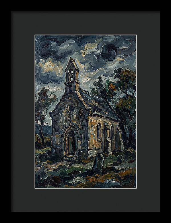 Stone Chapel Under Stormy Skies