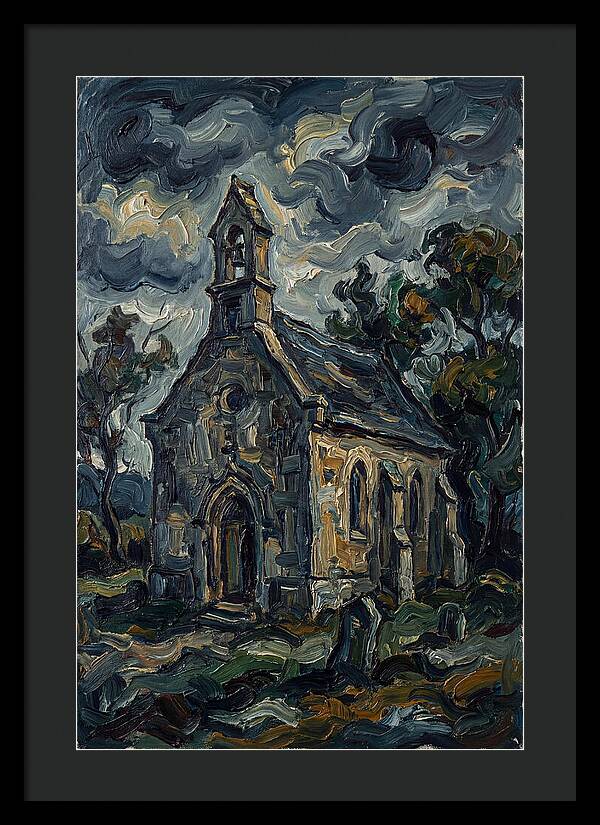 Stone Chapel Under Stormy Skies