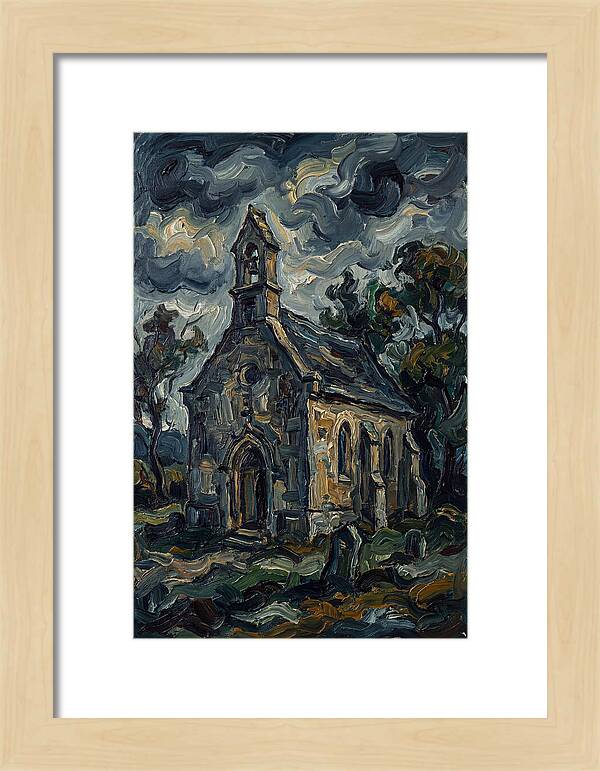 Stone Chapel Under Stormy Skies