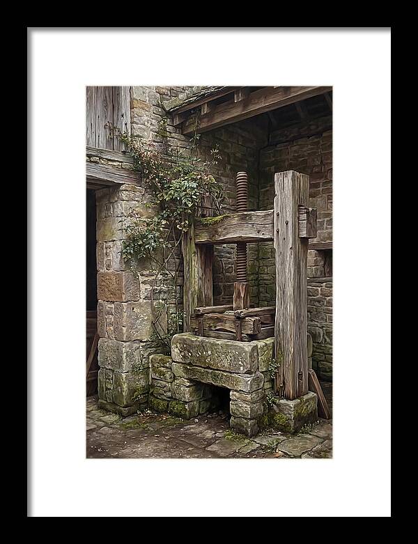 Stone Cheese Press In Farmyard