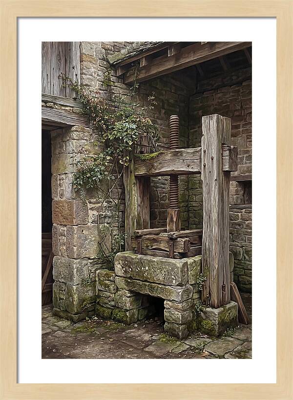 Stone Cheese Press In Farmyard