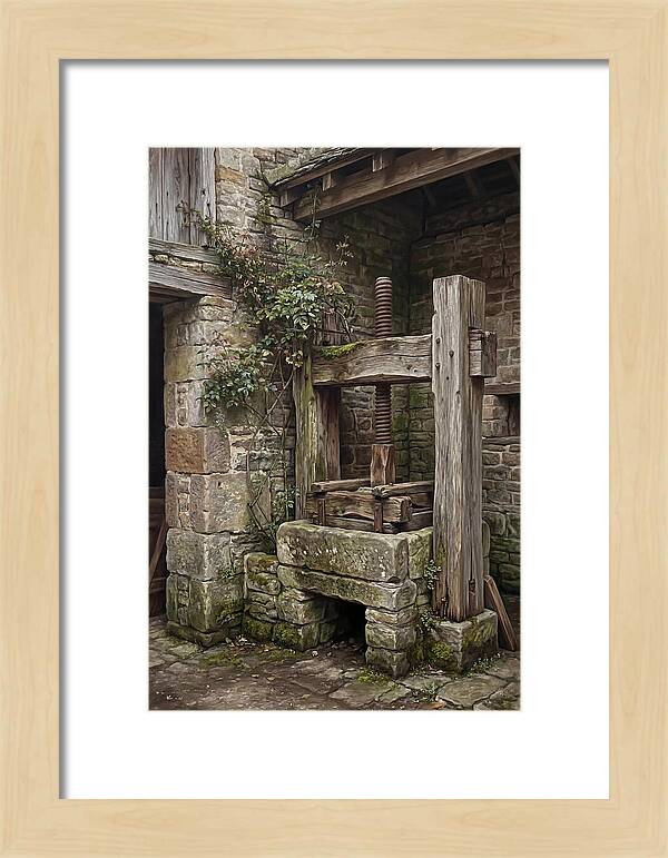 Stone Cheese Press In Farmyard