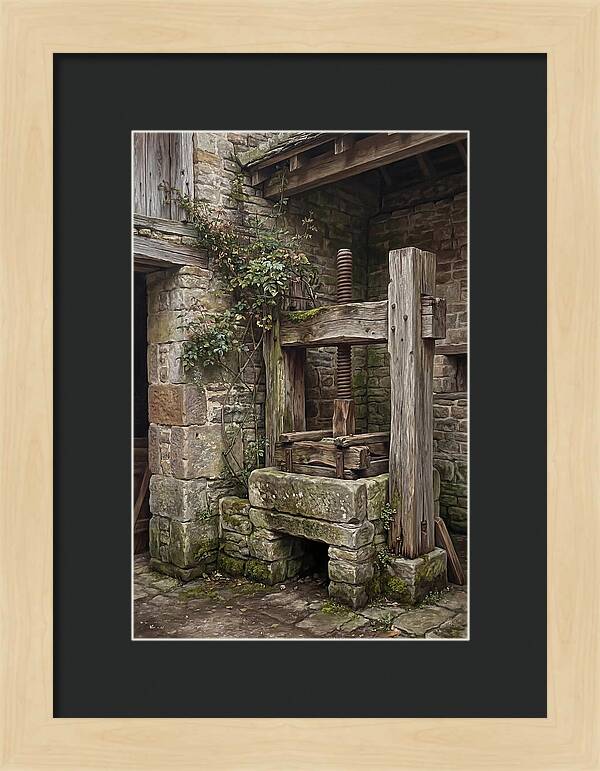Stone Cheese Press In Farmyard