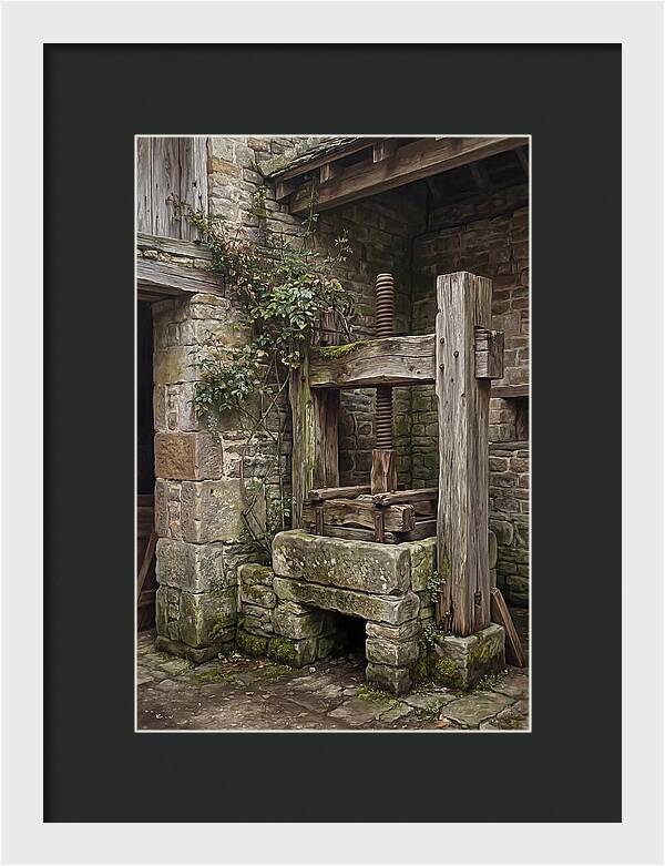 Stone Cheese Press In Farmyard