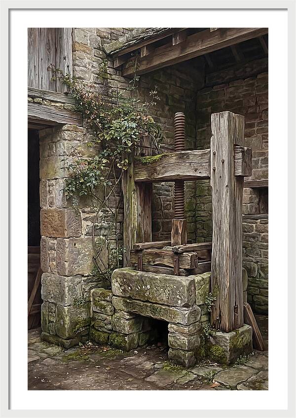Stone Cheese Press In Farmyard