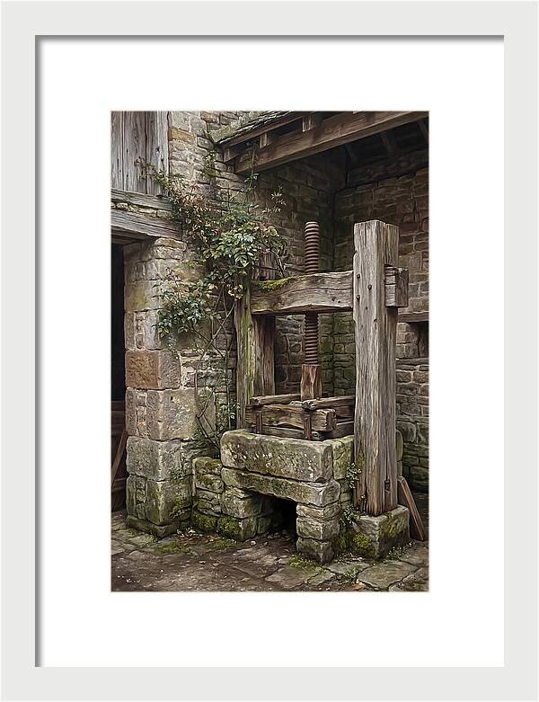 Stone Cheese Press In Farmyard