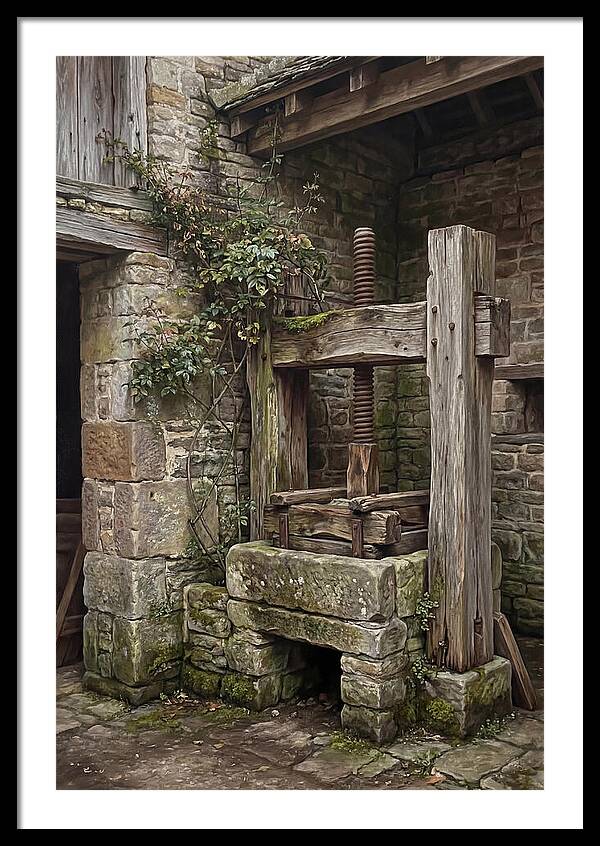 Stone Cheese Press In Farmyard