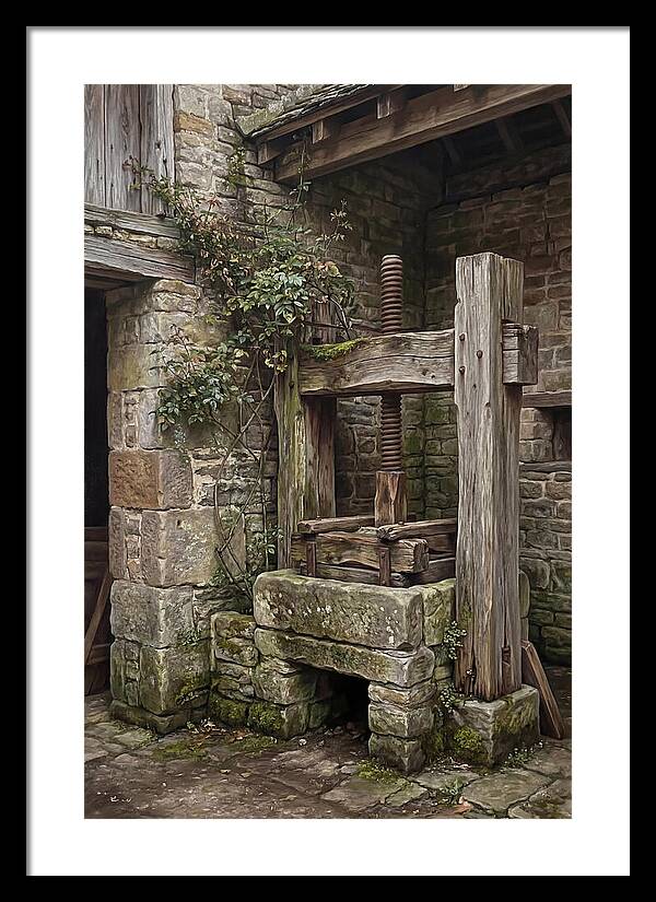 Stone Cheese Press In Farmyard